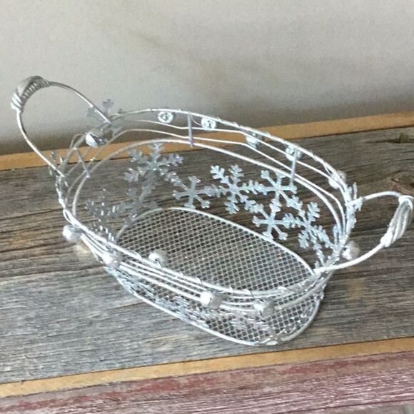 Snowflake Xmas gift basket table decoration Christmas winter - Picture 2 of 7